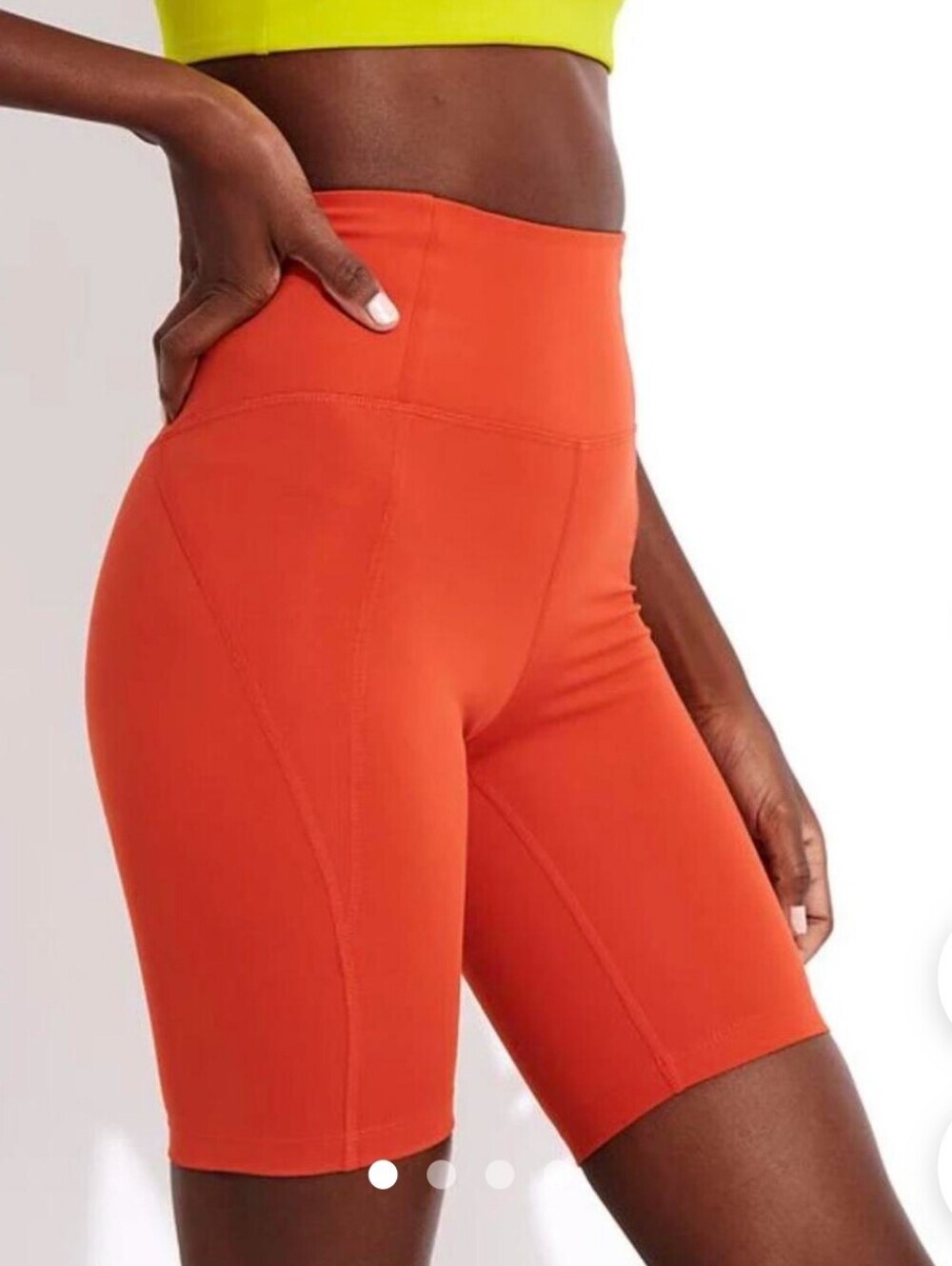 Girlfriend Collective High Rise 8 Inch Bike Shorts Tart Orange XS
